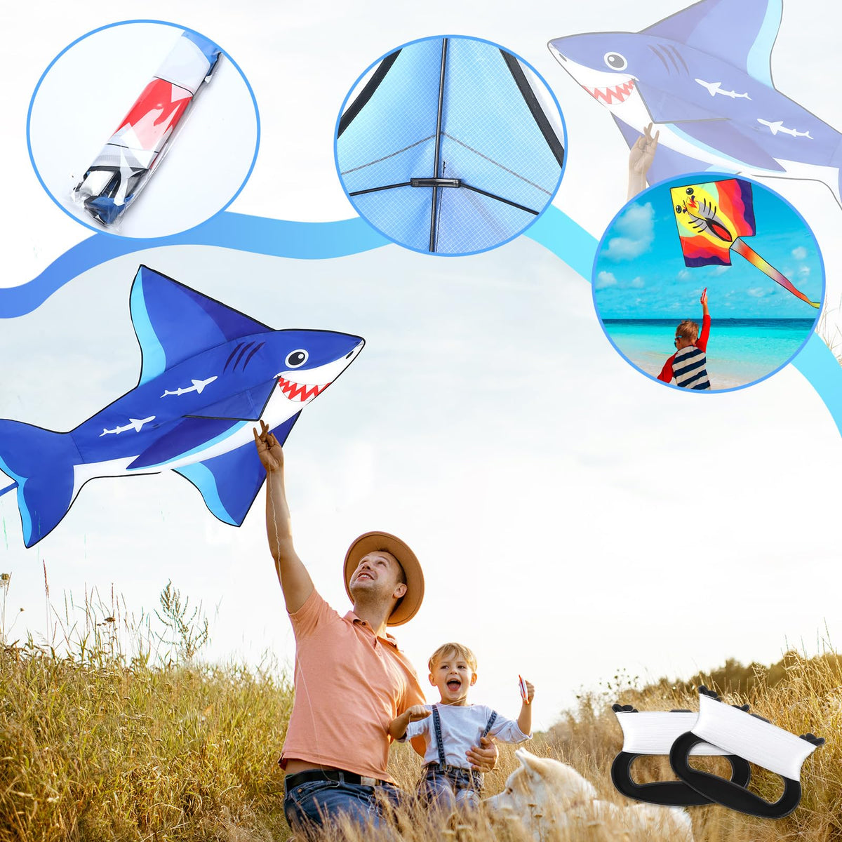 Leitee 6-pack large kite parrot design, vibrant pattern for day flights.