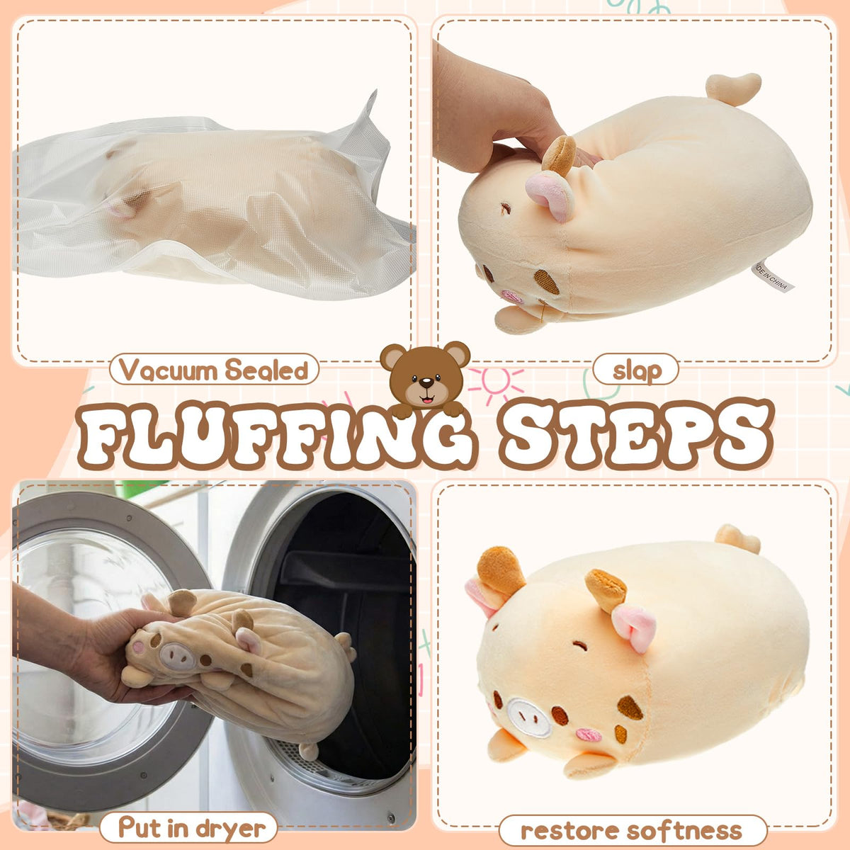 Leitee pig plush hug pillow—soft cuddle buddy for lounging, reading, and travel.
