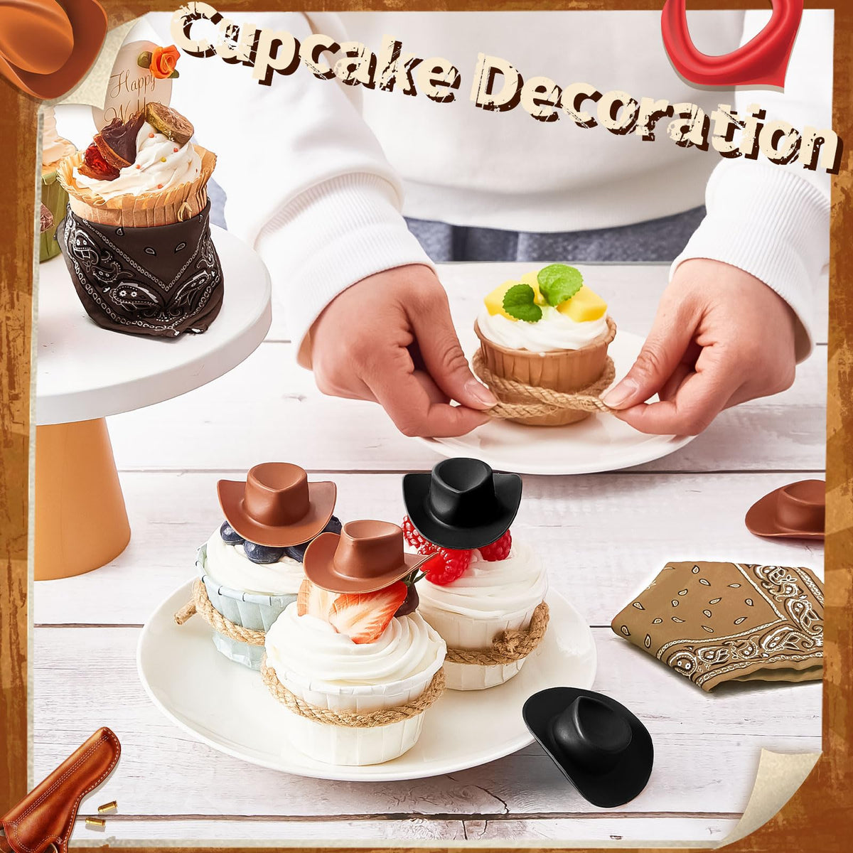 Leitee cake topper mini hat adds festive flair to treats.