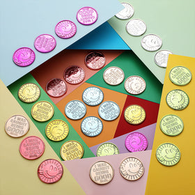 Leitee coins measure 3.7 cm diameter for visible classroom rewards