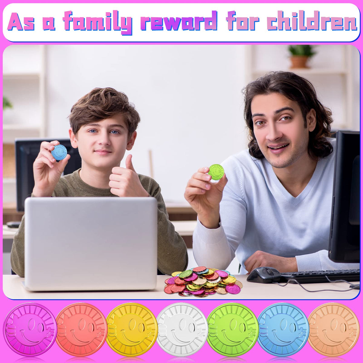 Leitee colorful plastic coins durable and portable for on-the-go rewards