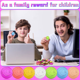 Leitee colorful plastic coins durable and portable for on-the-go rewards