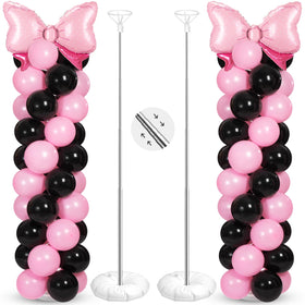 Leitee Coquette pink candy bow balloon for an elegant centerpiece.