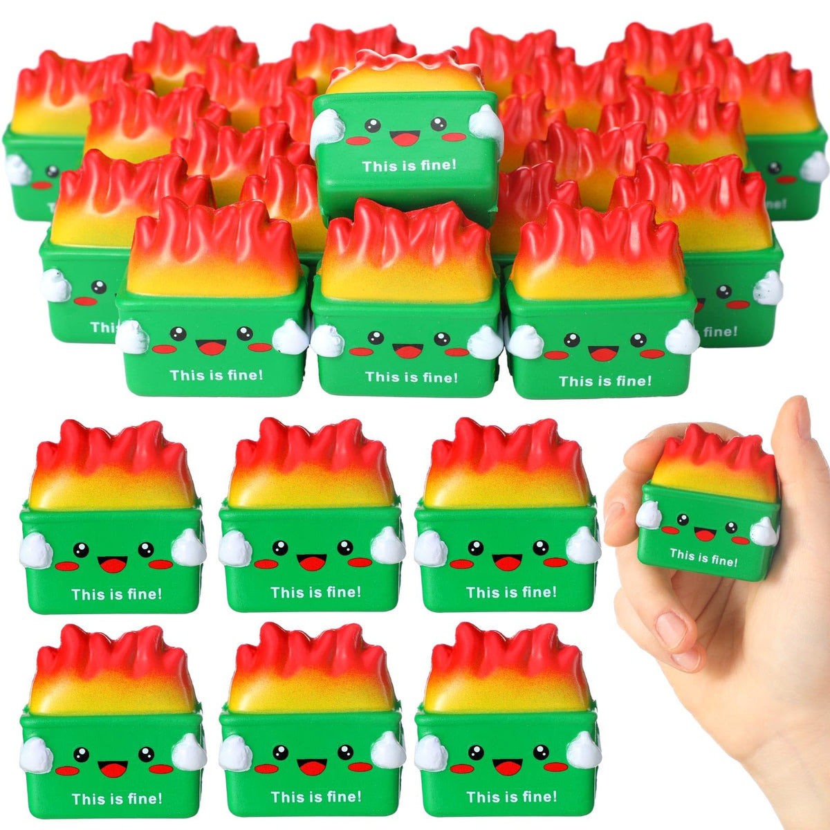 Leitee dumpster stress ball pack on a desk promotes focus and relief.