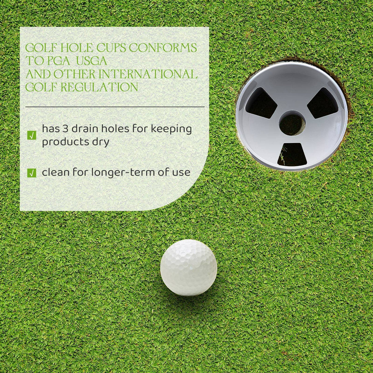 Leitee hole cup made of tough ABS material resisting impact