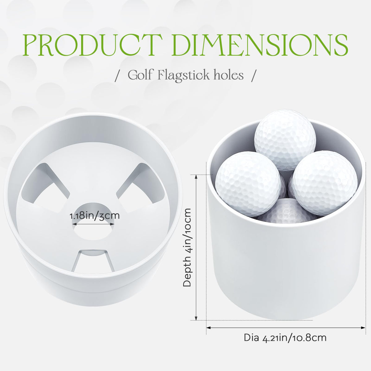 Close-up of Leitee ABS golf hole cup showing durable construction for long-lasting use