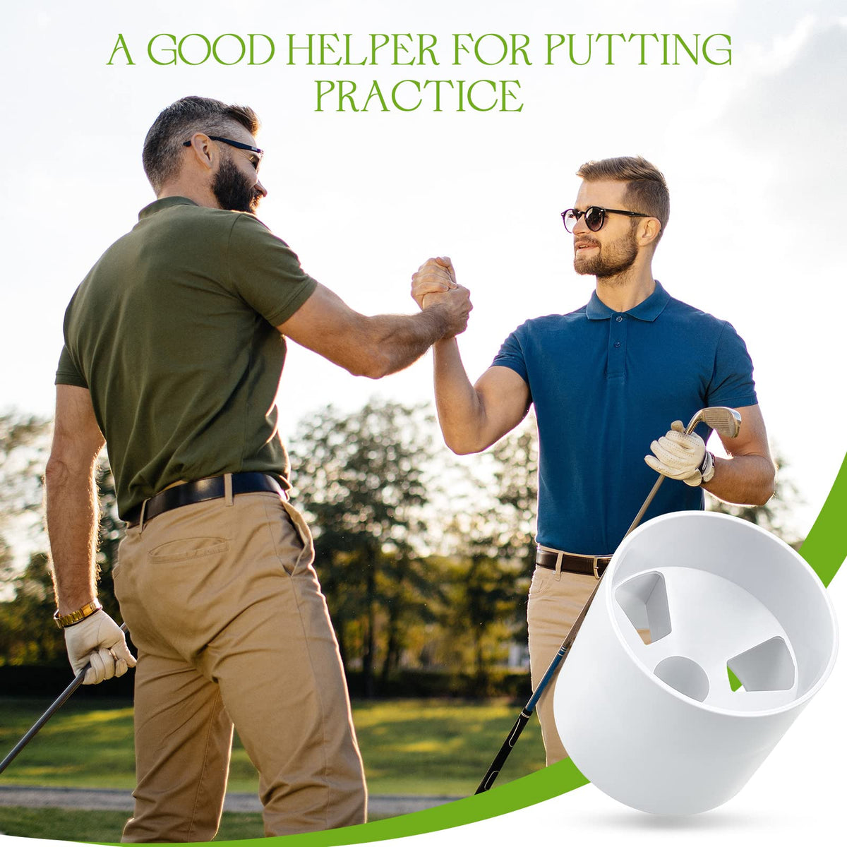 Leitee drainage design on hole cup helps quick ball retrieval