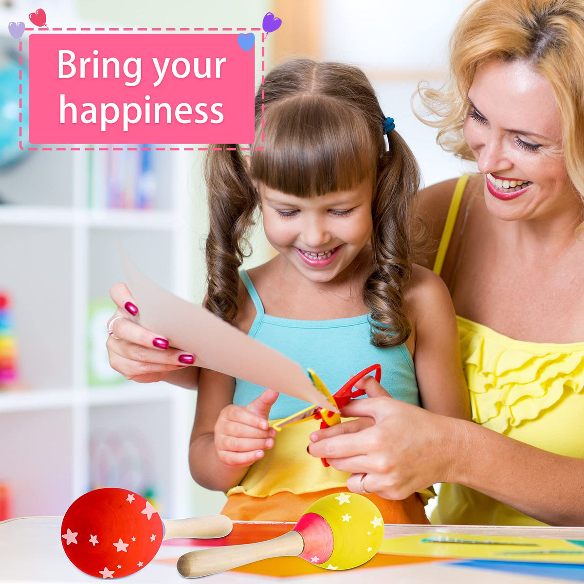 Leitee maracas compact and portable, easy to grip for kids and adults.