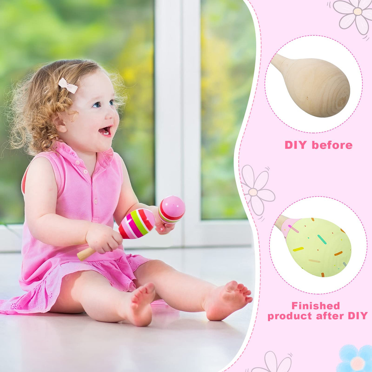 Leitee maracas with smooth wood finish, sturdy enough for long-lasting use.