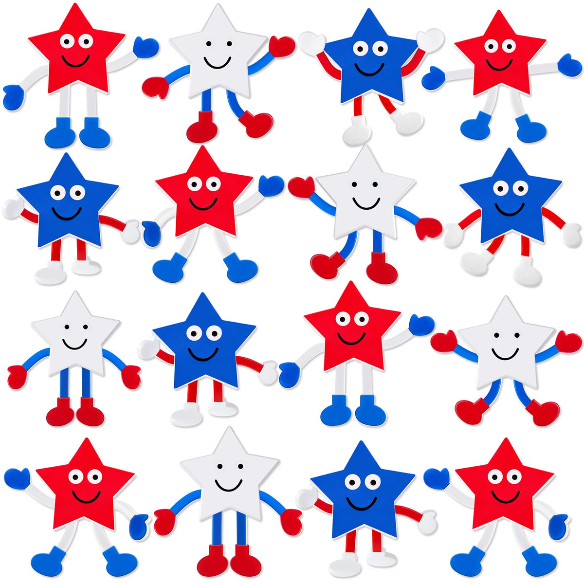 Leitee patriotic bendable star toy in red, white, blue for festive decor and play
