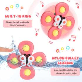 Leitee suction toy attached to tub or glass for mess-free bath play.