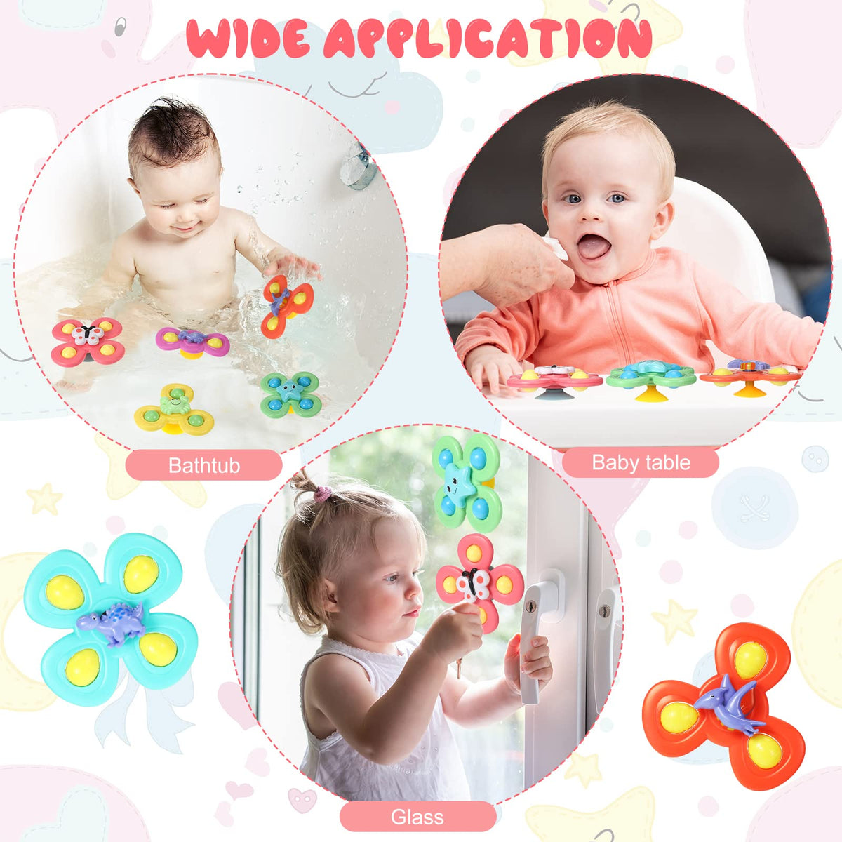 Leitee compact suction cup toys are easy to carry for on-the-go use.