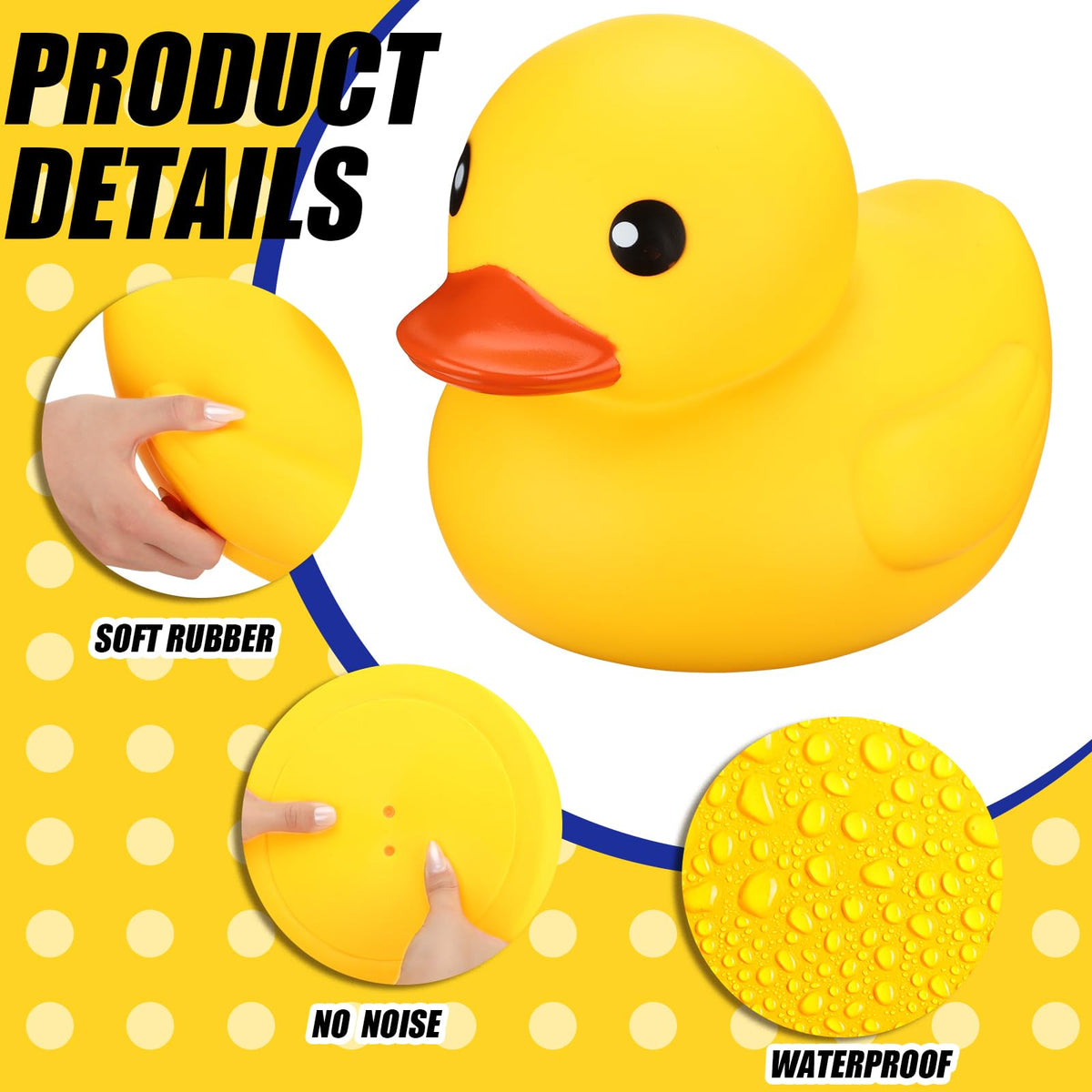 Leitee Yellow Jumbo Rubber Duck top view brightens tub centerpieces