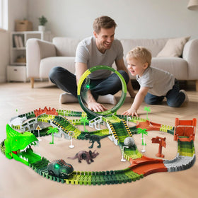 LEIWUS two dinosaur cars with lights for engaging races