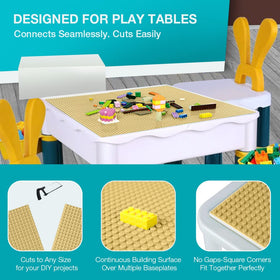 Lekebaby black baseplates provide high-contrast surfaces for detailed designs.