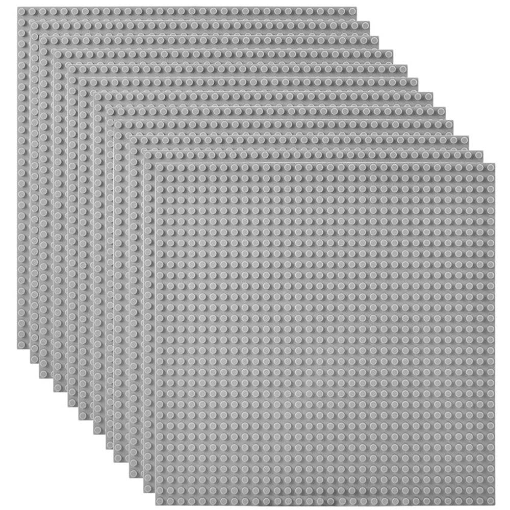 Lekebaby Classic Baseplates 10x10 grey offer sturdy, versatile foundation for creative brick builds.