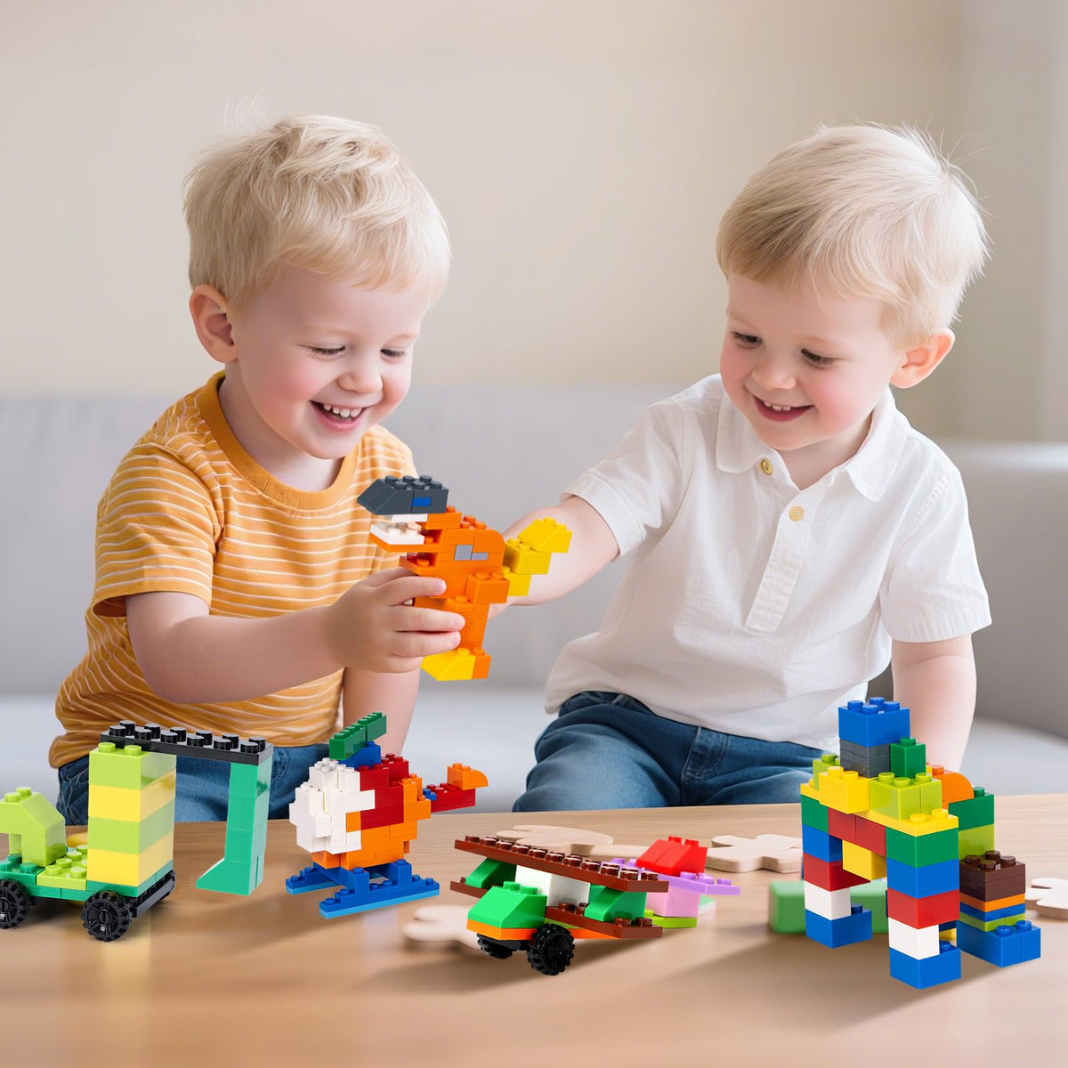 Lekebaby durable ABS plastic bricks for long lasting play