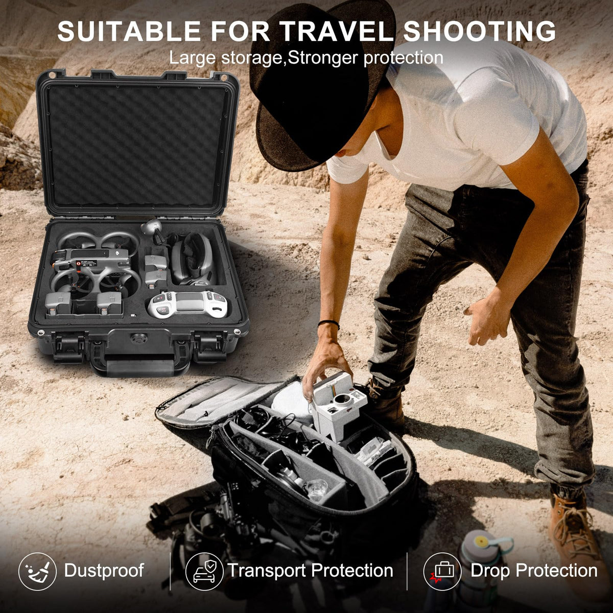 Lekufee RC Motion 3 case keeps transmitter secure and accessible.