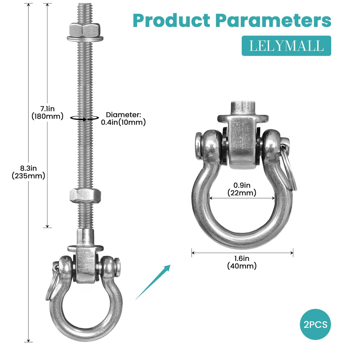 LELYMALL 3000lb hammock hanger shown for outdoor use with anti-rust steel