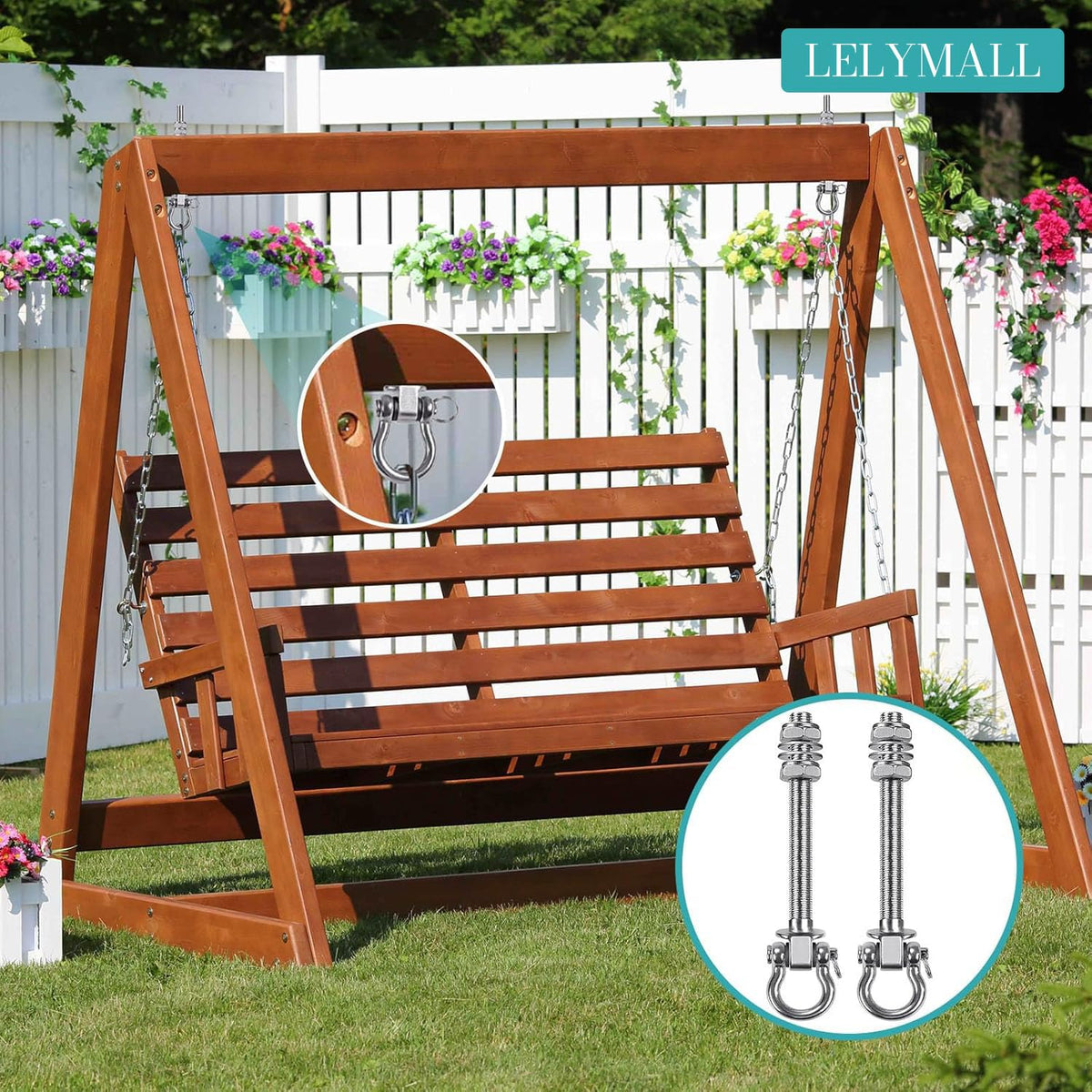 LELYMALL double nuts wood mount connection securing wooden beams
