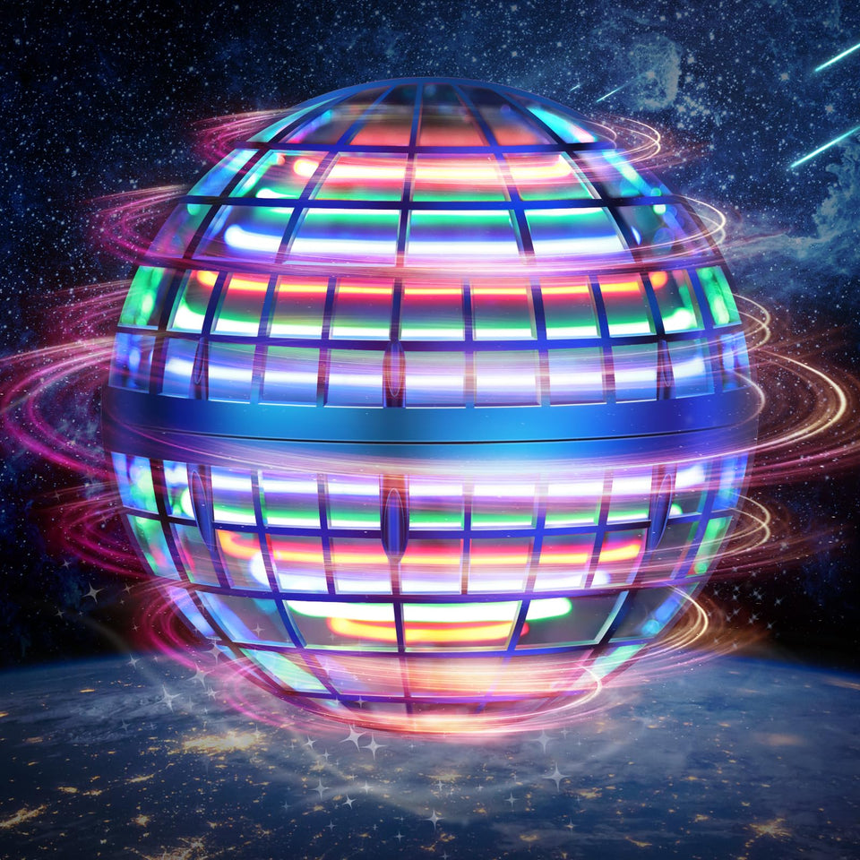 LE MATRIX Flying Orb Ball Toy blue in action for indoor and outdoor fun.