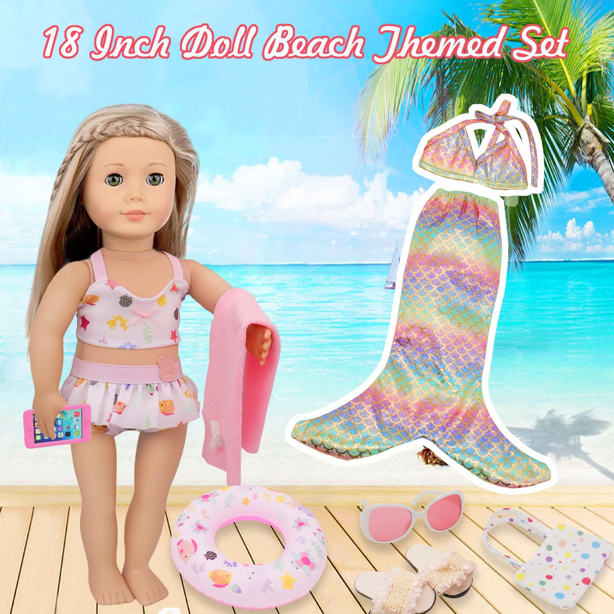 Lembani 18-inch doll toy phone offers stylish role-play moments.
