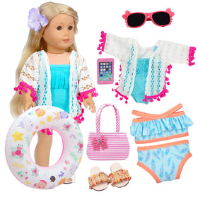 Lembani 18-inch doll bikini set for sunny beach play