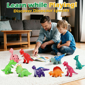 Lemofix nine-species set teaches dinosaur names through color change.