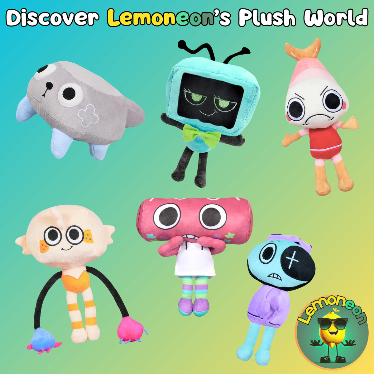 Lemoneon Cosmo plush, pairs with sticker set for personalized room decor.