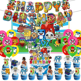Lemoneon Steal a Brainrot banner adds a colorful focal point to your birthday decor.