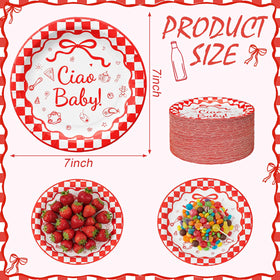 LemonRoad Ciao Baby lettering on plates adding cohesive decor for desserts and snacks