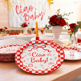 LemonRoad 7-inch plates suitable for Italian themed party tables and selfies