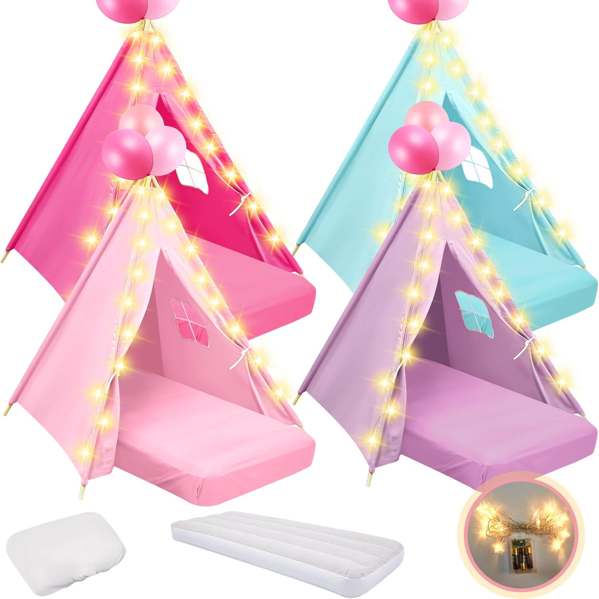 Lemosae 4-pack teepee tents for kids sleepovers ready for imaginative play and cozy nights