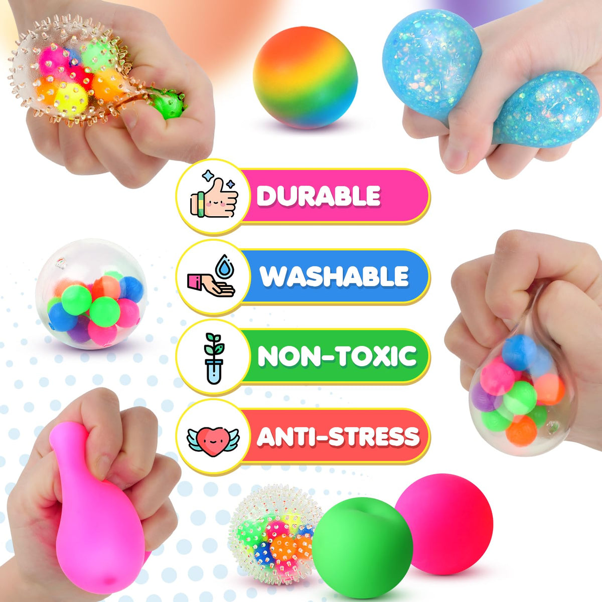 Lemostaar sensory-stress balls collection for relieving tension and boosting concentration