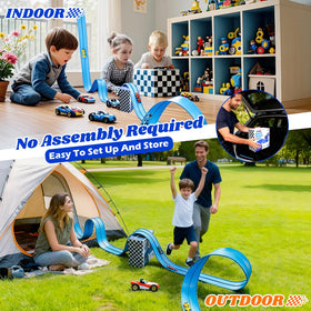 Lemostaar suction cups secure the track firmly for safe play on glass or tile.