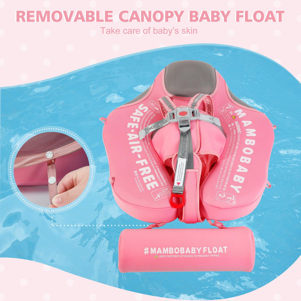 Lemrok Mambobaby removable sun canopy provides UPF 50+ shade