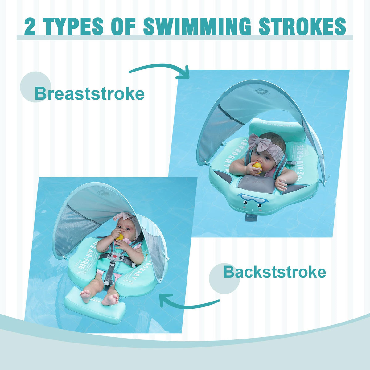 Lemrok Mambobaby skin-friendly fabric and soft padding support comfortable water play.