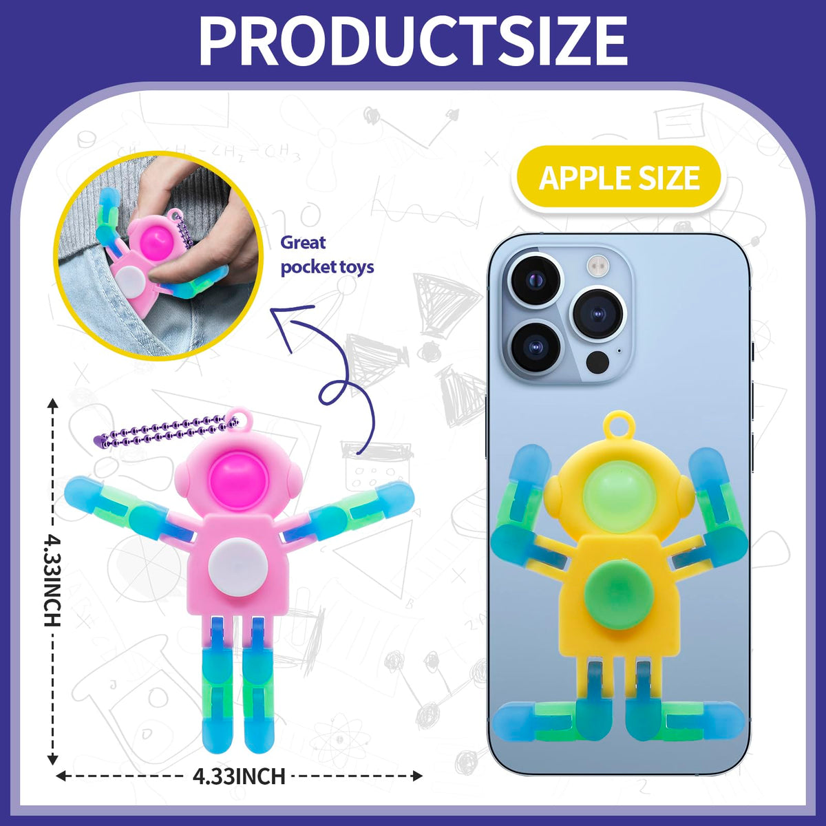 LENDOD transformable spaceman fidget toy designed to soothe restless hands during travel.