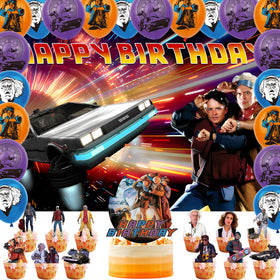 Lenglet back-to-1985 backdrop for retro birthday party photography