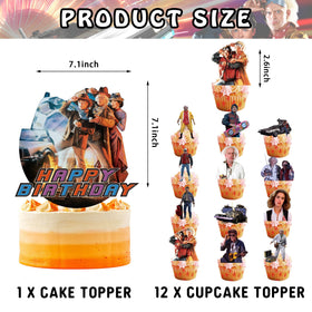 Lenglet 24 cupcake toppers with vibrant designs for party treats