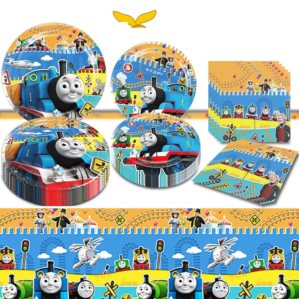 Lenglet Train Friends plates provide durable, kid-friendly dining for a train party.