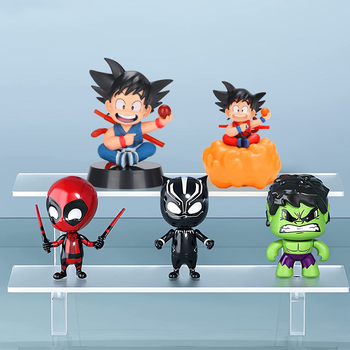Lenporl transparent base showcases the figure from multiple angles for dynamic display.