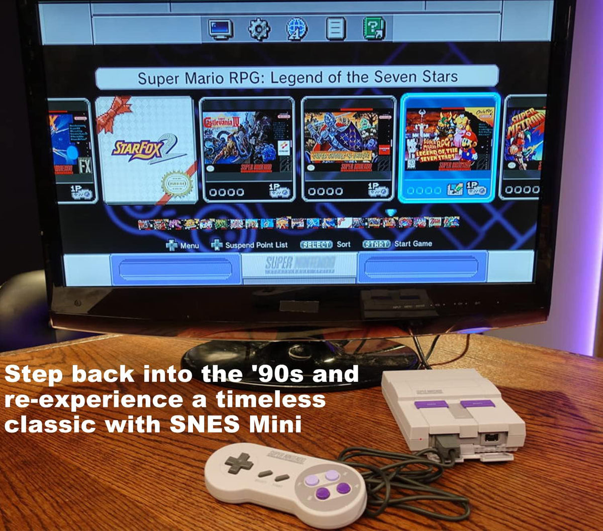 Lenpos SNES Mini packaging includes everything for plug-and-play setup