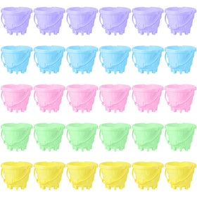Lenwen 30-piece beach sand bucket set in pastel colors for vibrant outdoor play.