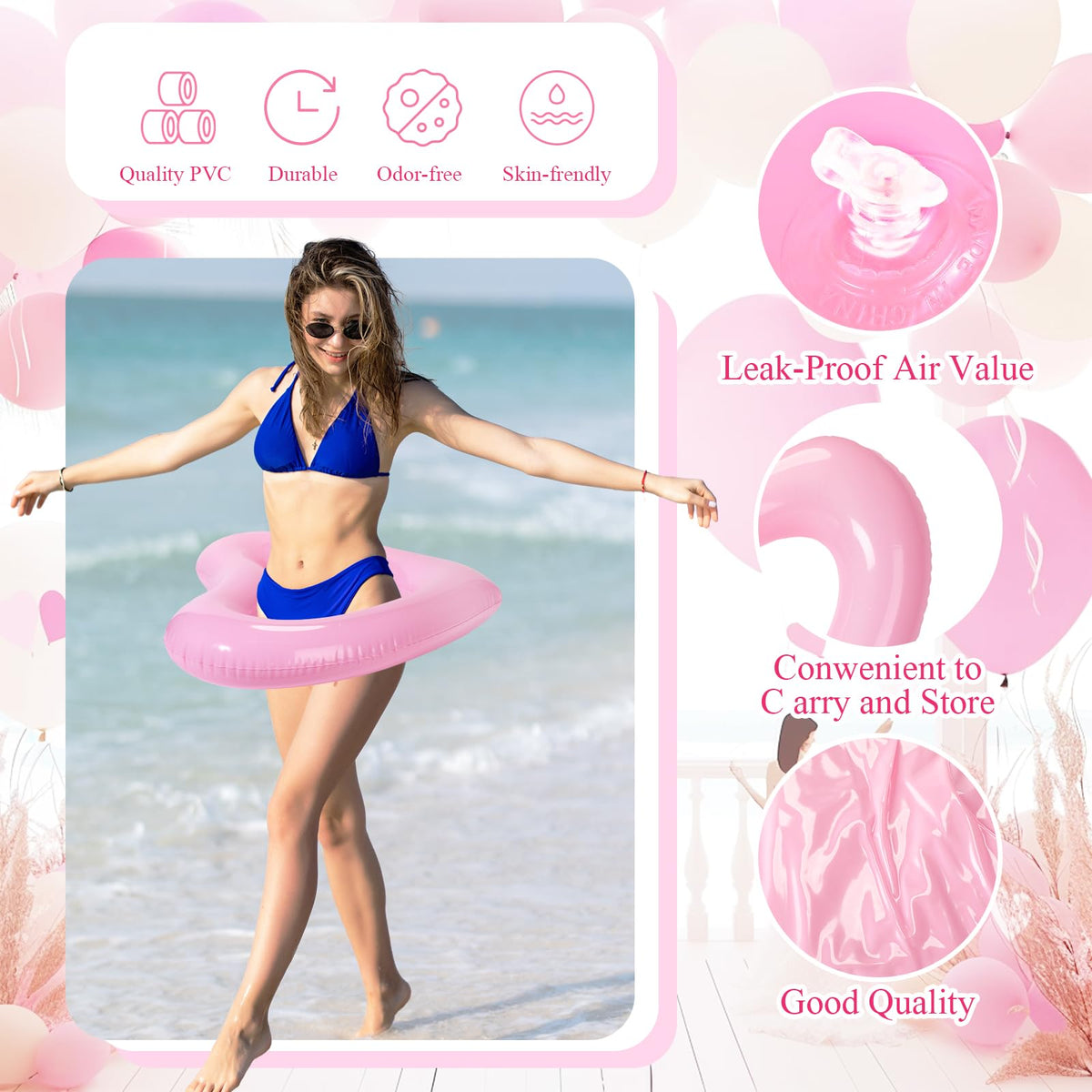 Lenwen six-pack pool floats displayed for party planning