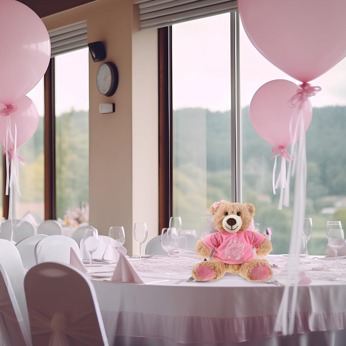 Lenwen bear as a table decor and thoughtful keepsake for guests.