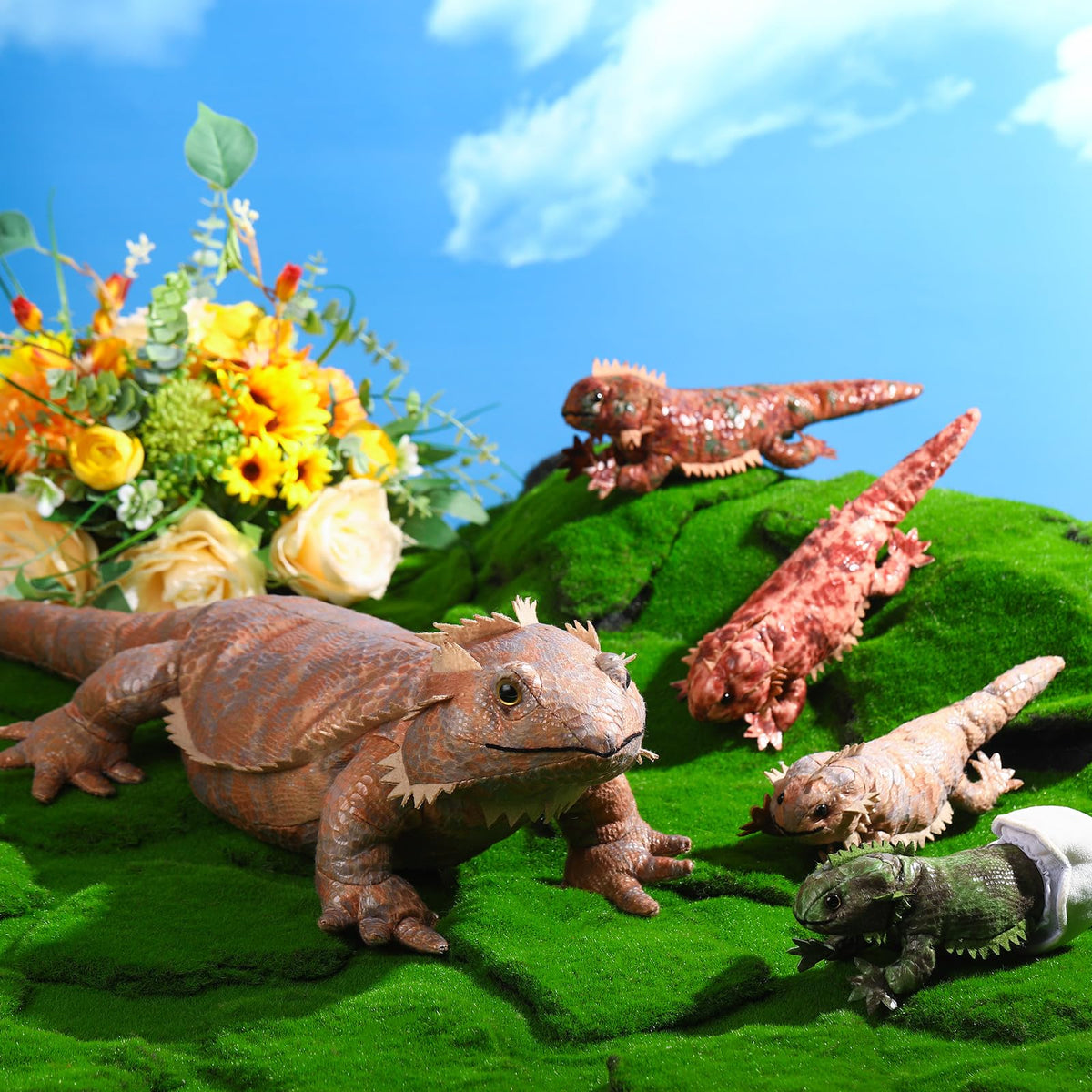 Lenwen bearded dragon plush realistic patterns and colors spark imaginative play