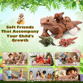 Lenwen bearded dragon plush soft fabric texture for cozy hugs and comfort