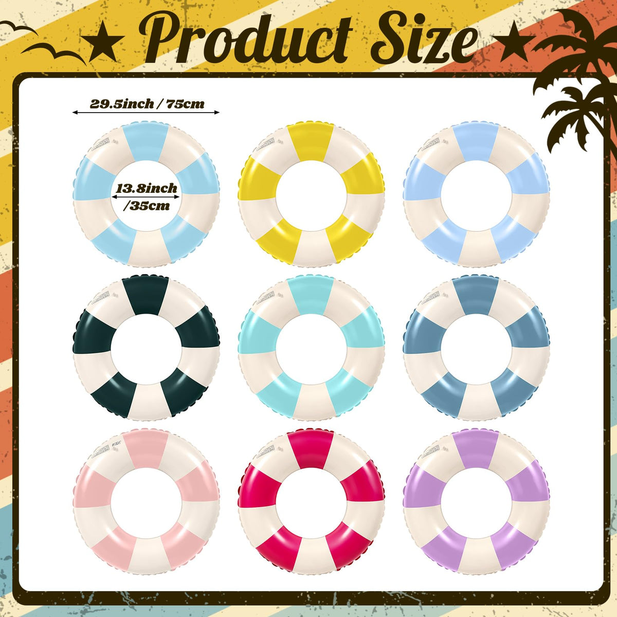 Lenwen bright-color pool tubes provide cheerful options for pool and beach days.