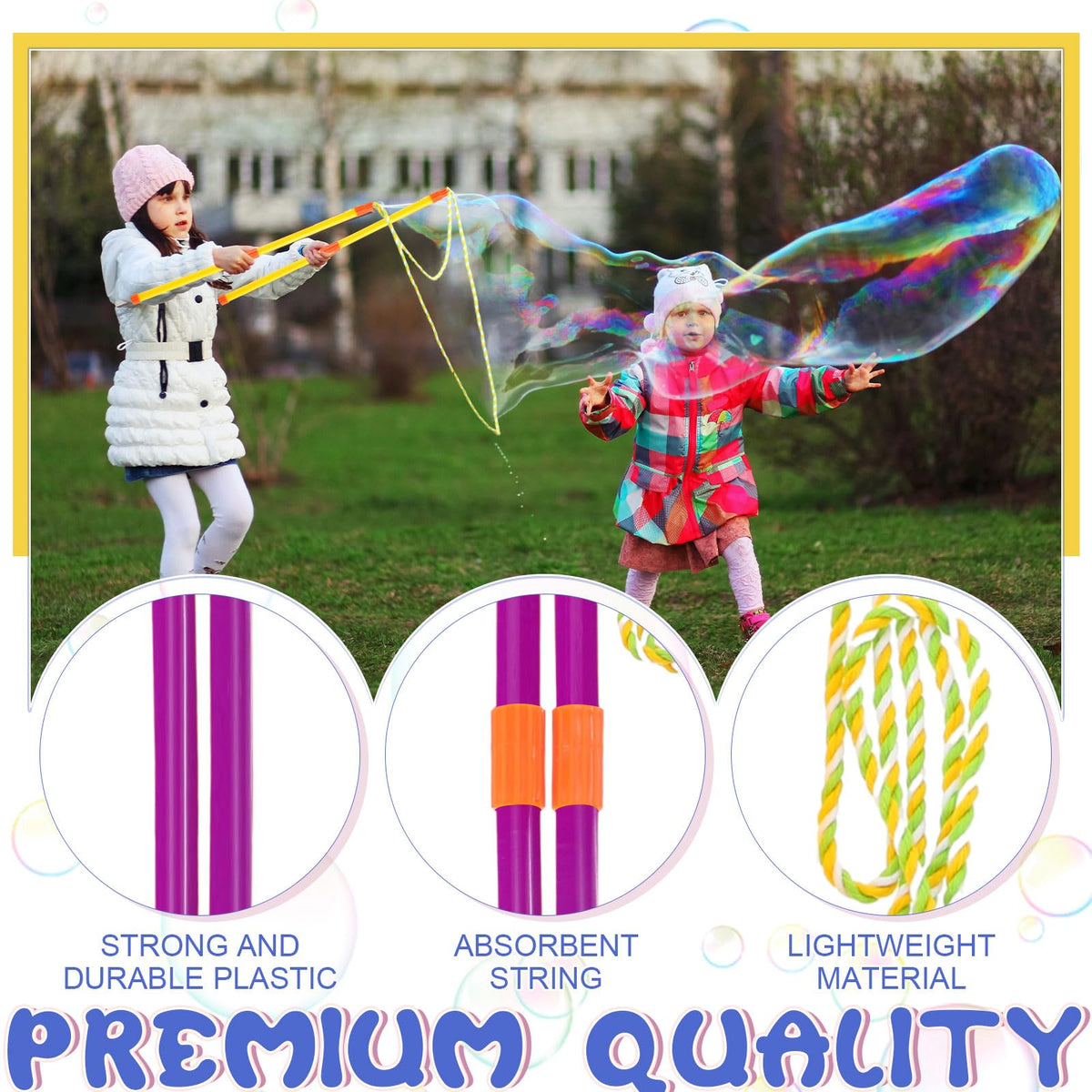 Lenwen bubble wands kit for summer outdoor play and party fun.